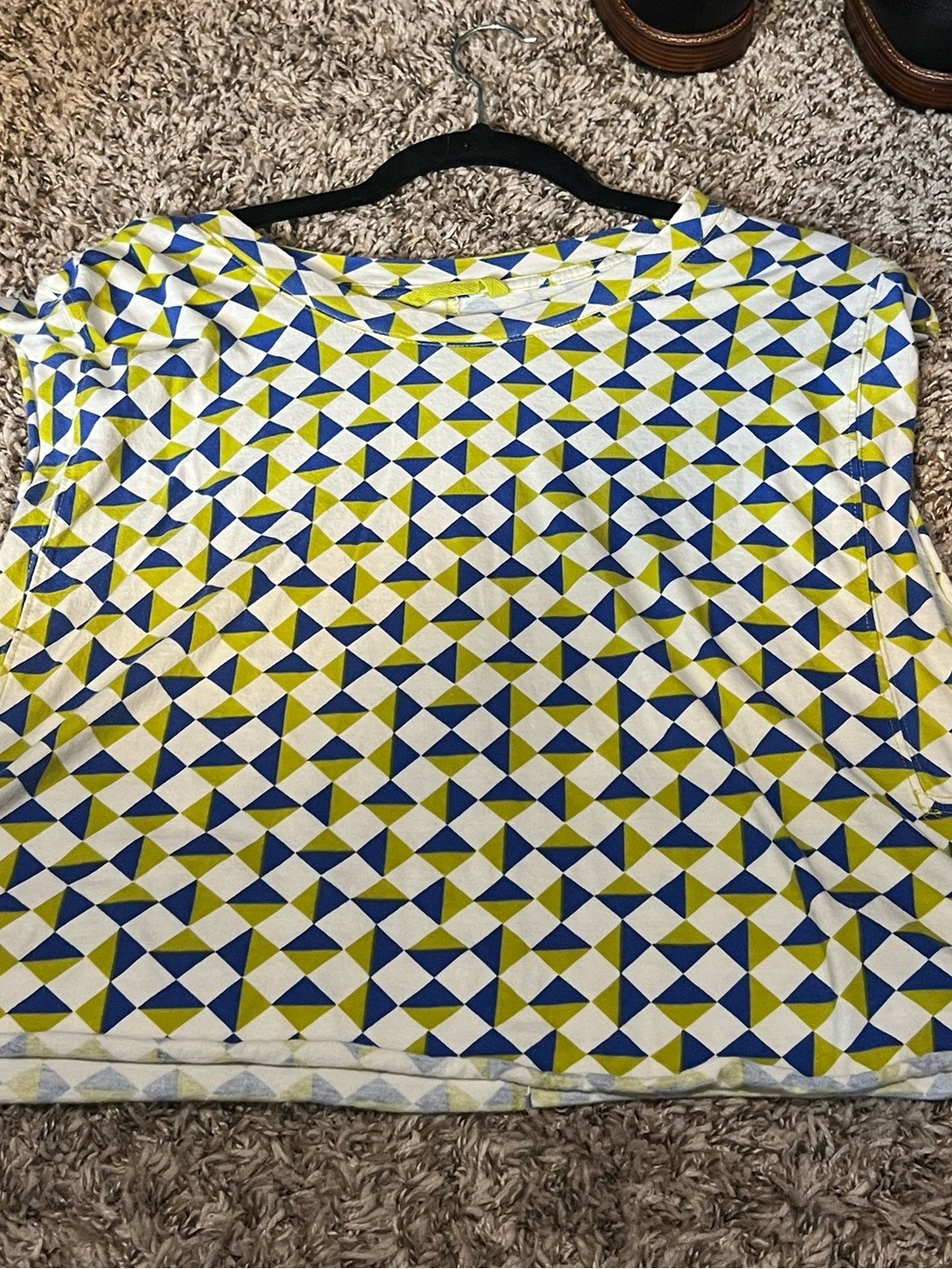 Free People Geometric Print Tank Top - Blue, Green & White